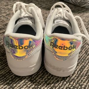 Women’s REEBOK Classic Iridescent White Bold Sneakers - Size 8